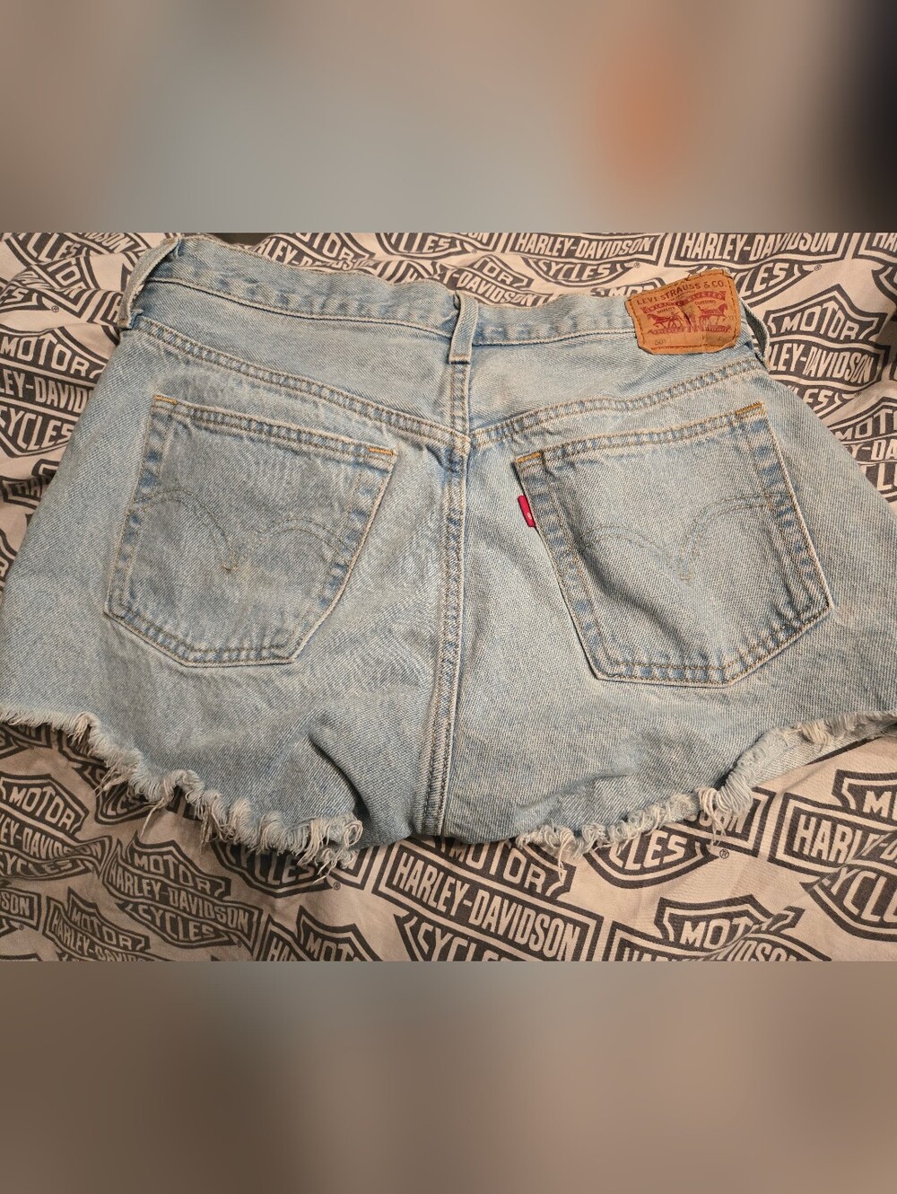 Levi's Light Wash Denim Cutoff Shorts with Frayed Hem